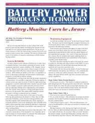 Battery Monitor Users be Aware - Battery Power Magazine