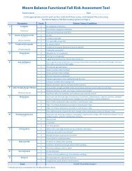 Moore Balance Functional Fall Risk Assessment Tool