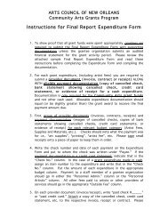 Instructions for Final Report Expenditure Form - Arts Council of New ...