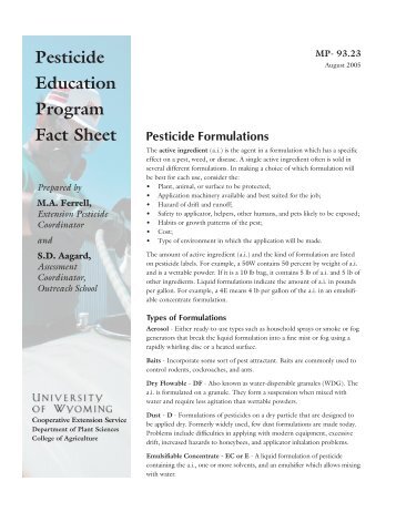 Pesticide formulations