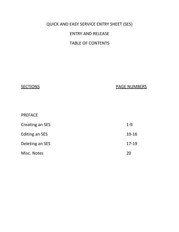 QUICK AND EASY SERVICE ENTRY SHEET - National Training ...