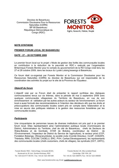 CEPECO ONGD / asbl - Forests Monitor