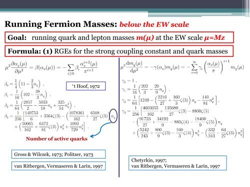 Running Fermion Masses - Institut fÃ¼r Physik