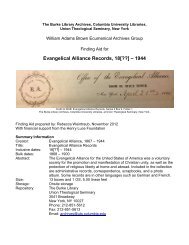 WAB: Evangelical Alliance Records - Columbia University Libraries
