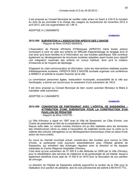 Conseil municipal 24 septembre 2012-version allegee - Annecy