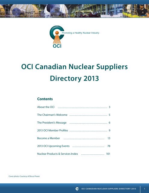 OCI Canadian Nuclear Suppliers Directory 2013 - Organization of ...