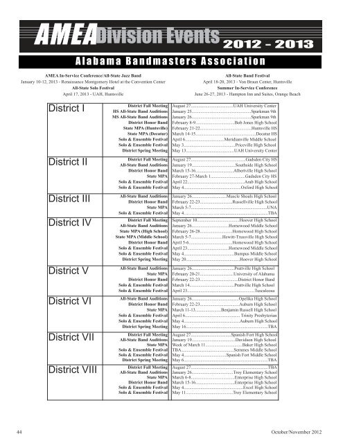 Schedule of Events - Alabama Music Educators Association