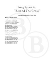 Song Lyrics to, “Beyond The Cross” - Booth Brothers