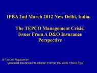 The TEPCO Management Crisis:Issues From A D&O ... - IPBA 2012
