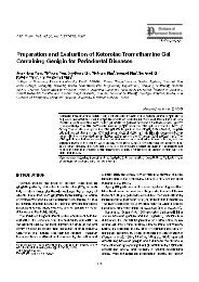 Preparation and Evaluation of Ketorolac Tromethamine Gel ...