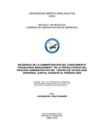 universidad abierta para adultos uapa incidencia - Gestiopolis