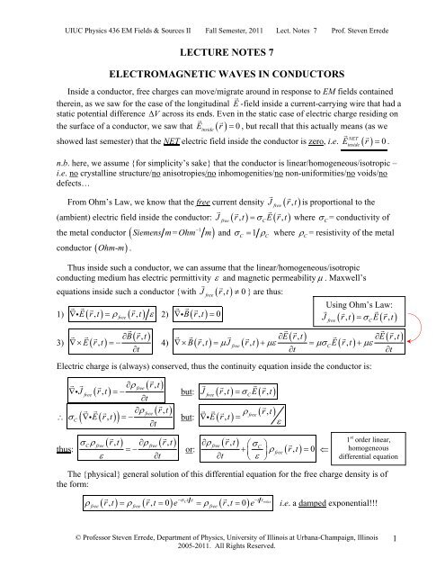 Lecture Notes 07 - University of Illinois High Energy Physics