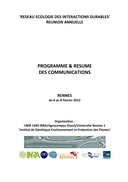 Programme REID 2012x - Inra