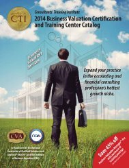 2013 Business Valuation and Certification Training ... - NACVA.com