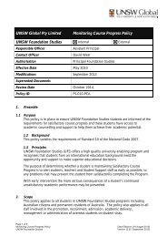 Course Progress Policy and Procedure - UNSW Global Pty Limited