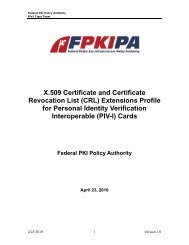 X.509 Certificate and CRL Extensions Profile for PIV-I Cards