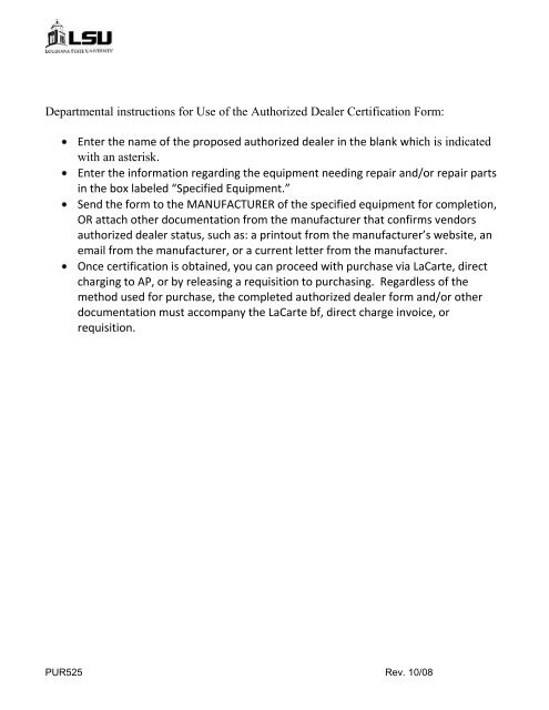Authorized Dealer Certification Form.