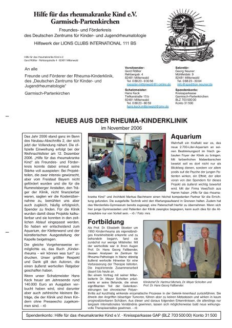 Infobrief November 2006 - Deutsches Zentrum für Kinder