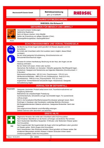 Betriebsanweisung - Rheosol