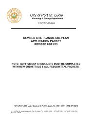 Site Plan Package - City of Port St. Lucie