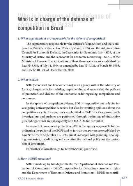 guia prÃ¡tico do cade - Conselho Administrativo de Defesa EconÃ´mica