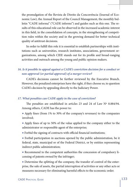 guia prÃ¡tico do cade - Conselho Administrativo de Defesa EconÃ´mica