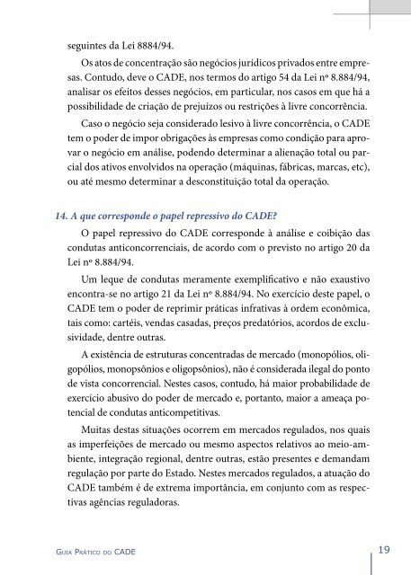 guia prÃ¡tico do cade - Conselho Administrativo de Defesa EconÃ´mica