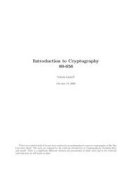 Introduction to Cryptography 89-656