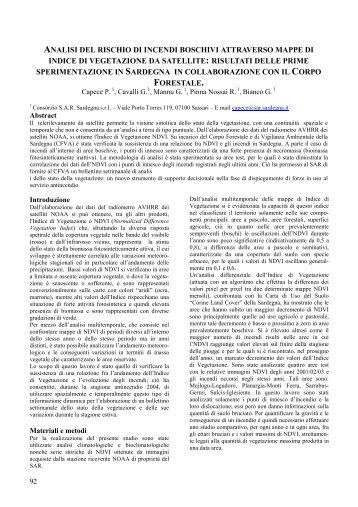 analisi del rischio di incendi boschivi attraverso mappe di indice di ...