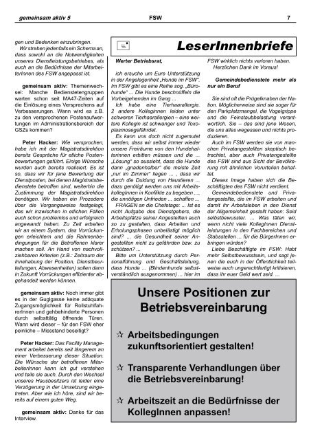 Transparente Verhandlungen über die Betriebsvereinbarung!