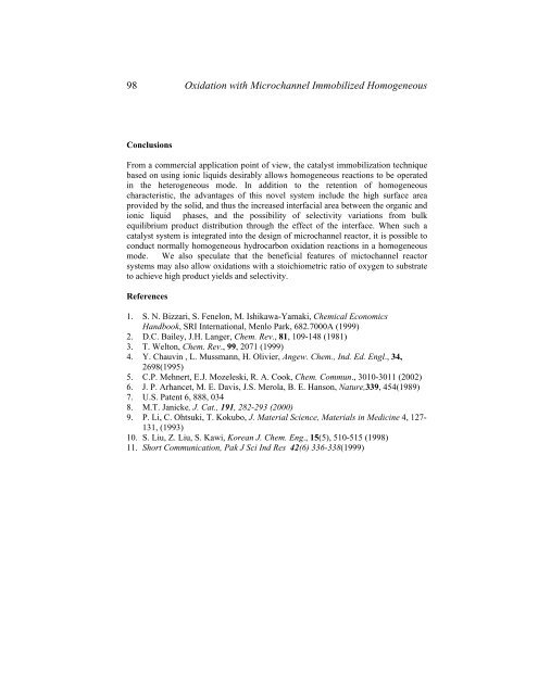 Catalysis of Organic..