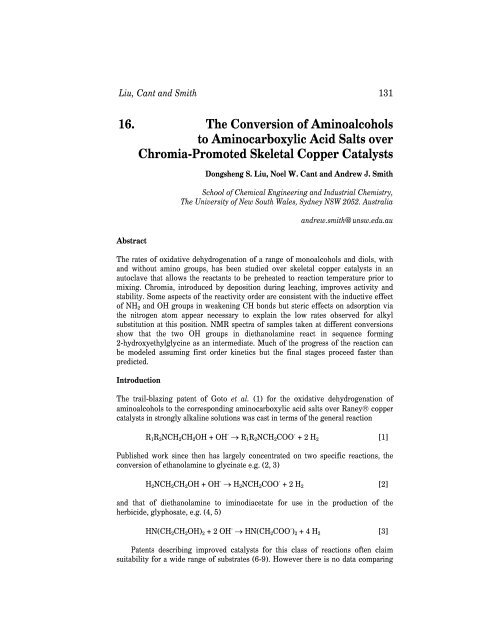 Catalysis of Organic..