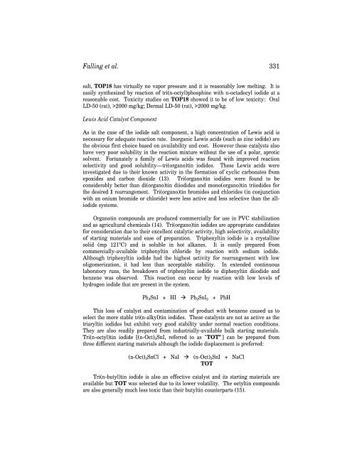 Catalysis of Organic..