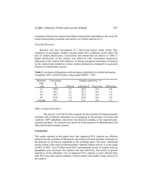 Catalysis of Organic..