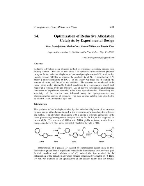 Catalysis of Organic..