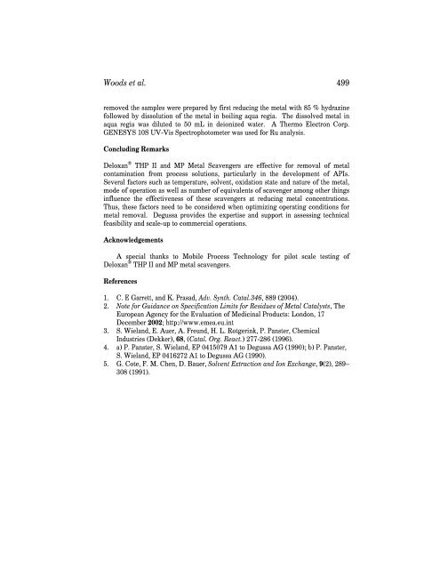 Catalysis of Organic..