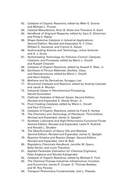 Catalysis of Organic..