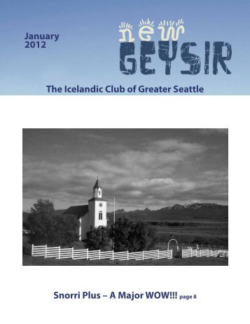 January 2012 The Icelandic Club of Greater Seattle Snorri Plus – A ...