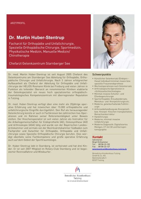 Dr. Martin Huber-Stentrup - Benedictus Krankenhaus Tutzing
