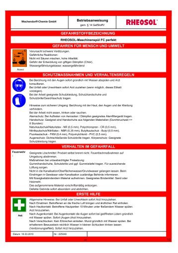 Betriebsanweisung - Rheosol