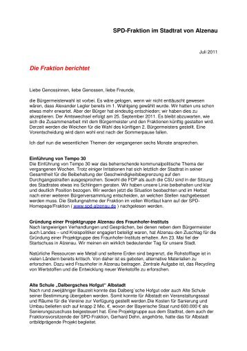 Fraktionsbericht Juli 2011 1 - SPD Alzenau