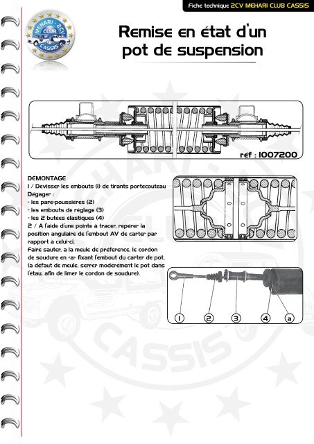 Remise en Ã©tat pot de suspension - Mehari 2 CV Club