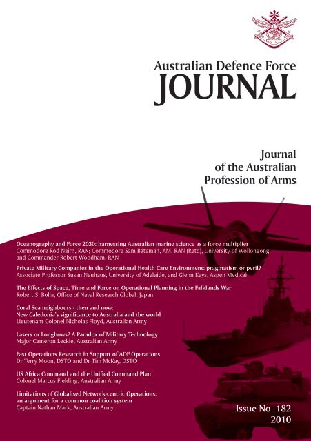 ISSUE 182 : Jul/Aug - 2010 - Australian Defence Force Journal