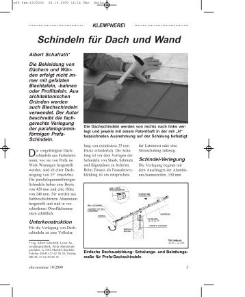 Schindeln für Dach und Wand