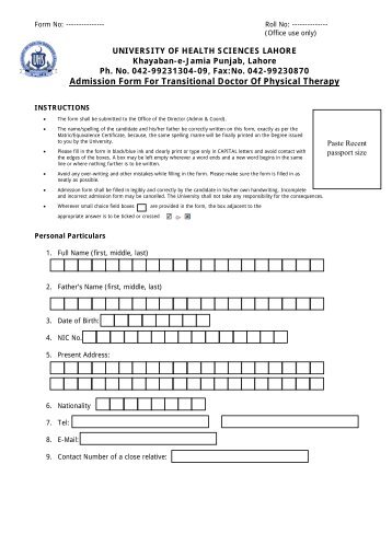 prerequisite worksheet form doctor of physical therapy