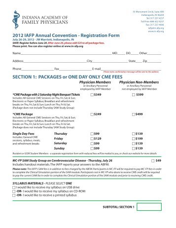 2012 IAFP Annual Convention - Registration Form SECTION 1 ...