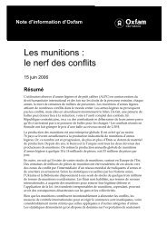 Les munitions : Le nerf des conflits - Oxfam-Québec