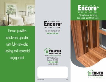 Encore Multi-point Locking System - Truth Hardware