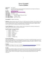 Syllabus: Server Essentials (PDF) - Center for Career and Technical ...