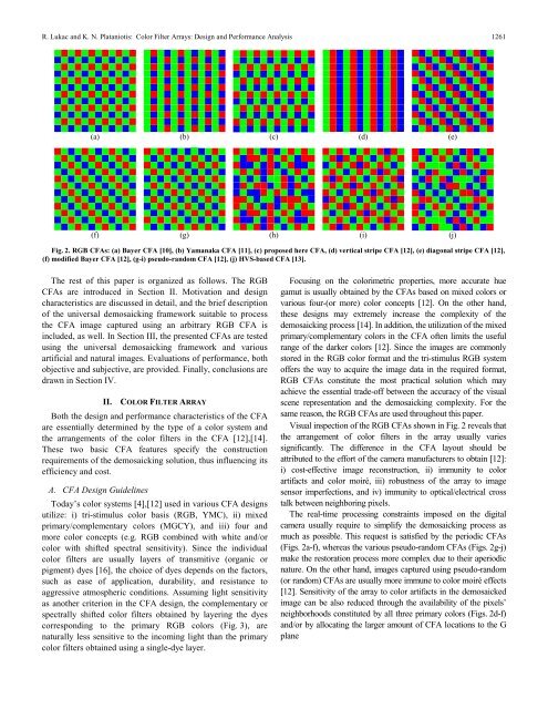 Color Filter Arrays: Design and Performance Analysis - Multimedia ...